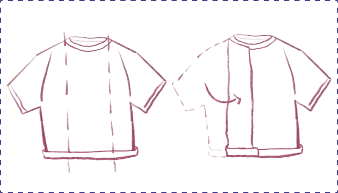 Illustration of a t-shirt being folded into thirds